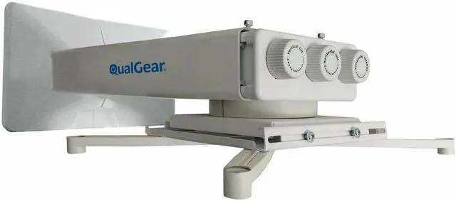 Alt view image 8 of 8 - QualGear® QG-PM-FT1-WHT Universal Projector Wall Mount with Fine Tune Adjustments