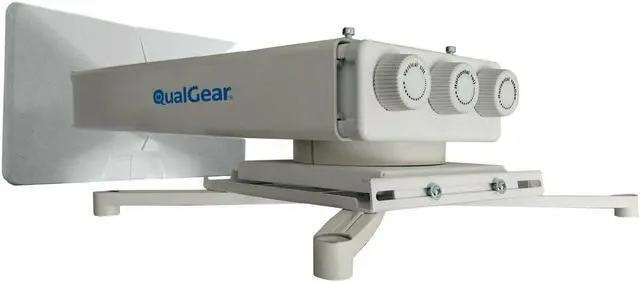 Main image of QualGear® QG-PM-FT1-WHT Universal Projector Wall Mount with Fine Tune Adjustments