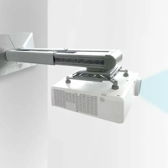 Alt view image 6 of 8 - QualGear® QG-PM-FT1-WHT Universal Projector Wall Mount with Fine Tune Adjustments