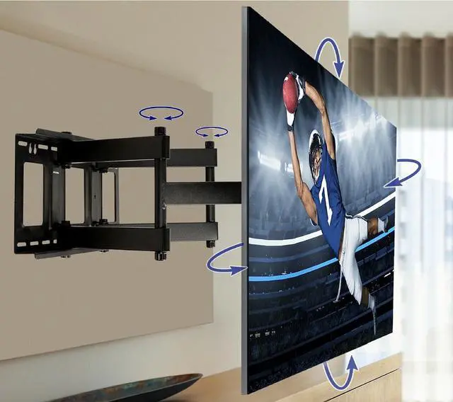 Alt view image 3 of 6 - QualGear® Heavy Duty Full Motion TV Wall Mount for 60-100 Inch Flat Panel and Curved TVs, Black (QG-TM-092-BLK) [UL Listed]