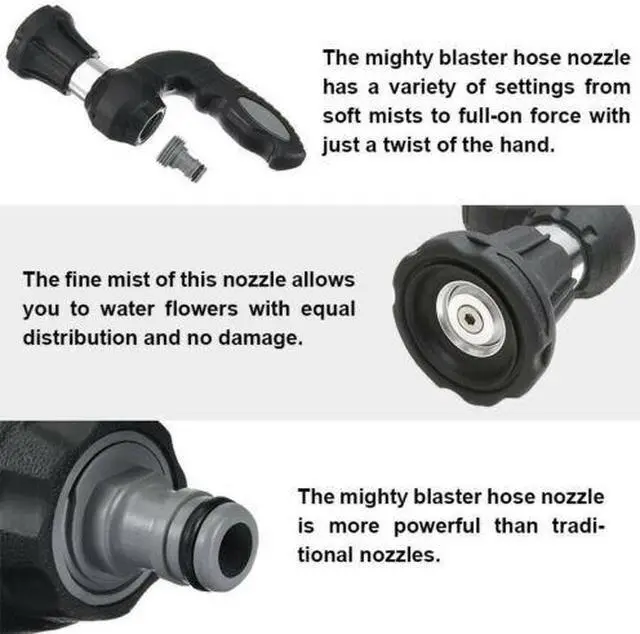 Alt view image 7 of 7 - Mighty Hose Blaster Nozzle Lawn Garden Car Washing by Wash Water Your Lawn