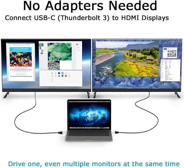 Alt view image 5 of 6 - USB C to VGA Cable 10ft,USB Type C (Thunderbolt 3) to VGA Cable Sturdy Braided for USB 3.1 Devices-MacBook Pro, iPad Pro Samsung S10/S9/S8, Surface Book 2, Dell XPS, HP Etc