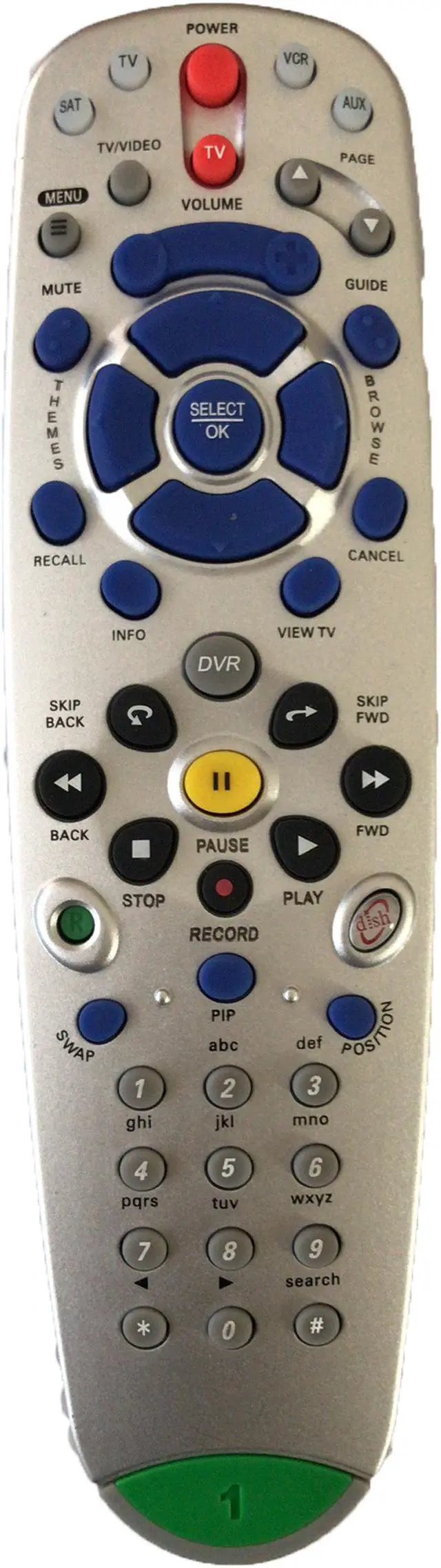 Main image of Dish Network Bell ExpressVU 5.0 IR Remote 118575 TV1 211, 301,622 721 9200 9242