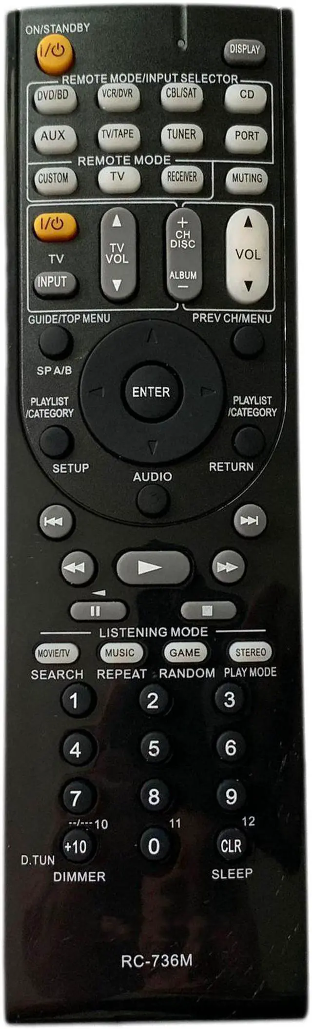 Main image of New Replaced RC-736M For ONKYO Audio Video Receiver AV Remote Control HT-S5200S HT-S6200