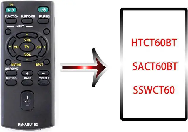 Alt view image 2 of 3 - New Replacement Remote RM-ANU192 For Sony Sound Bar HT-CT60 /C SA-CT60 SS-WCT60
