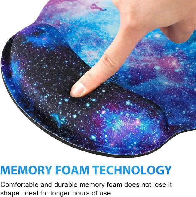 Alt view image 2 of 7 - Mouse Pad with Wrist Rest Support Gel Cute Mouse Pads Non Slip Rubber Base Mousepad Ergonomic Mouse Wrist Rest Pad for Laptop Computer Home Office Working Gaming Pain Relief Nebula Galaxy