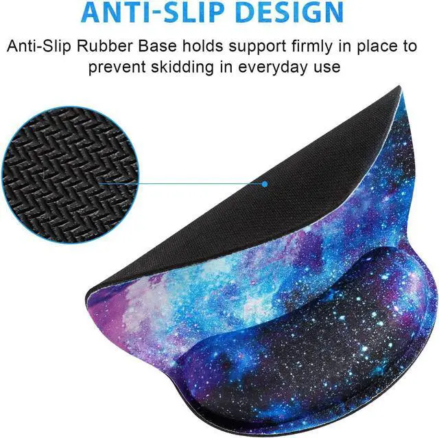 Alt view image 3 of 7 - Mouse Pad with Wrist Rest Support Gel Cute Mouse Pads Non Slip Rubber Base Mousepad Ergonomic Mouse Wrist Rest Pad for Laptop Computer Home Office Working Gaming Pain Relief Nebula Galaxy