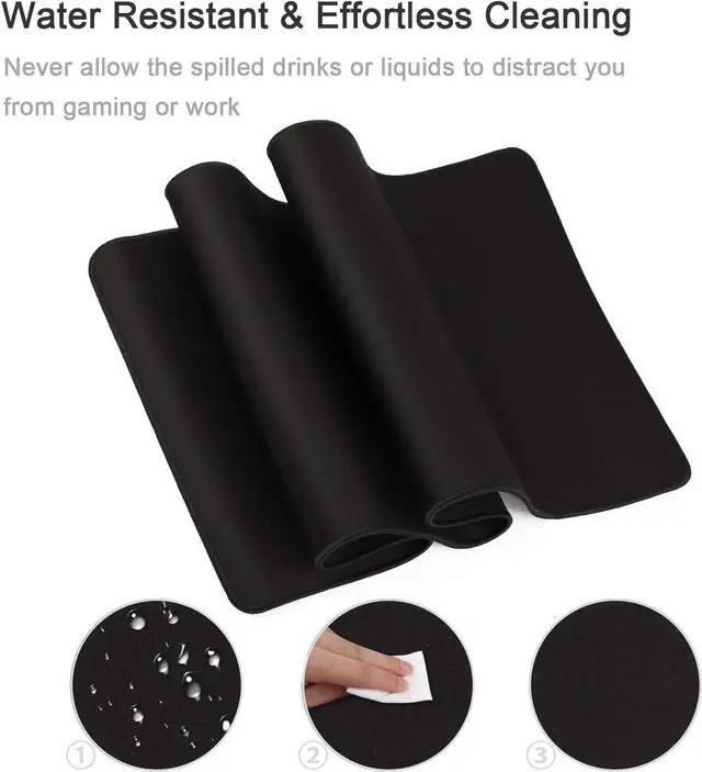 Alt view image 4 of 7 - Gaming Mouse Mat/Mouse Pad 23.6x11.8x0.12Inch | XXL Mouse pad | Table mat/Large Size | Improved Precision and Speed | Rubber Base for Stable Grip on Smooth Surfaces Non-Slip (60x30Black004)