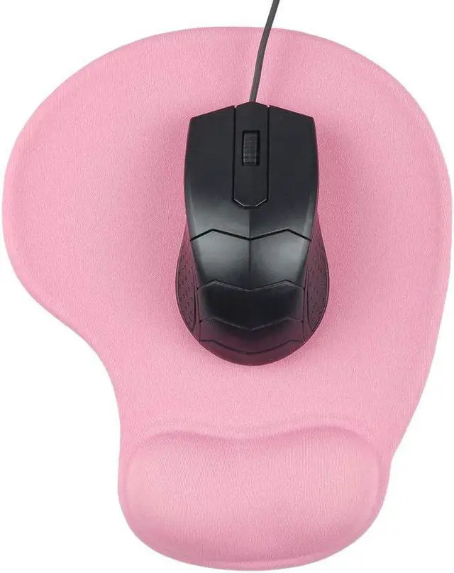 Alt view image 2 of 7 - Office Mousepad with Gel Wrist Support - Ergonomic Gaming Desktop Mouse Pad Wrist Rest - Design Gamepad Mat Rubber Base for Laptop Comquter -Silicone Non-Slip Special-Textured Surface (01Pink)
