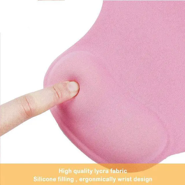 Alt view image 4 of 7 - Office Mousepad with Gel Wrist Support - Ergonomic Gaming Desktop Mouse Pad Wrist Rest - Design Gamepad Mat Rubber Base for Laptop Comquter -Silicone Non-Slip Special-Textured Surface (01Pink)
