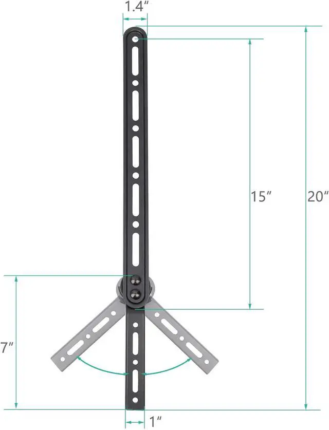 Alt view image 4 of 5 - Universal Sound Bar Mount Bracket for Mounting Above or Under TV with Adjustable 3 Angled Extension Arm, Fits Most 23 to 65 Inch TVs, up to 33 Lbs. Soundbar (SBR202), Black