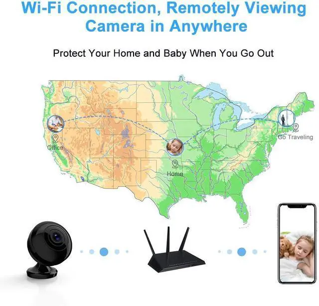 Alt view image 3 of 5 - Mini Hidden-Camera WiFi-Spy Camera Wireless 1080P,  Small Spy Cam Nanny Cam with Audio and Video Recording Micro Surveillance Camera for Live Stream/Night Vision/Motion Activated with Phone APP