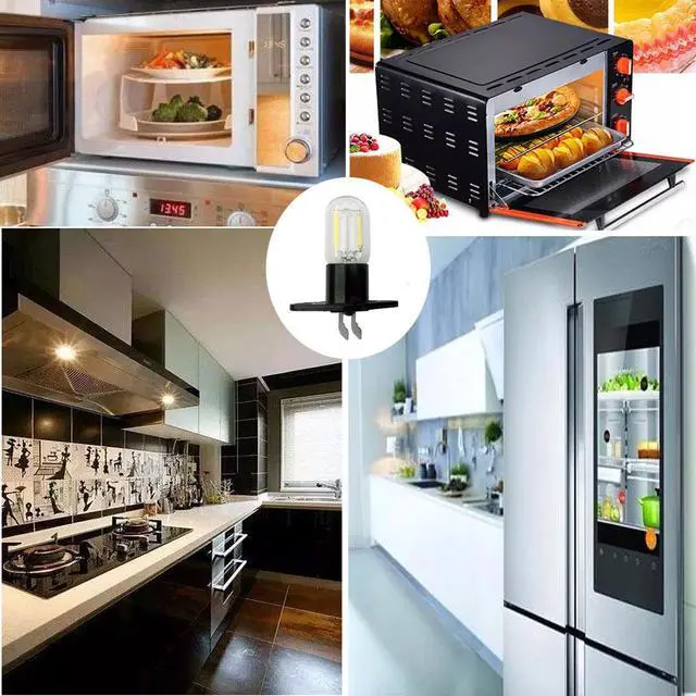 Alt view image 4 of 5 - 2X Led Z187 Microwave Bulb Vertical Right T170 Base 1.5w Equivalent 20w Refrigerator Filament Lamp Replacement For Galanz LG Samsung Sharp Siemens Whirlpool WB36X10303 WB36X10063