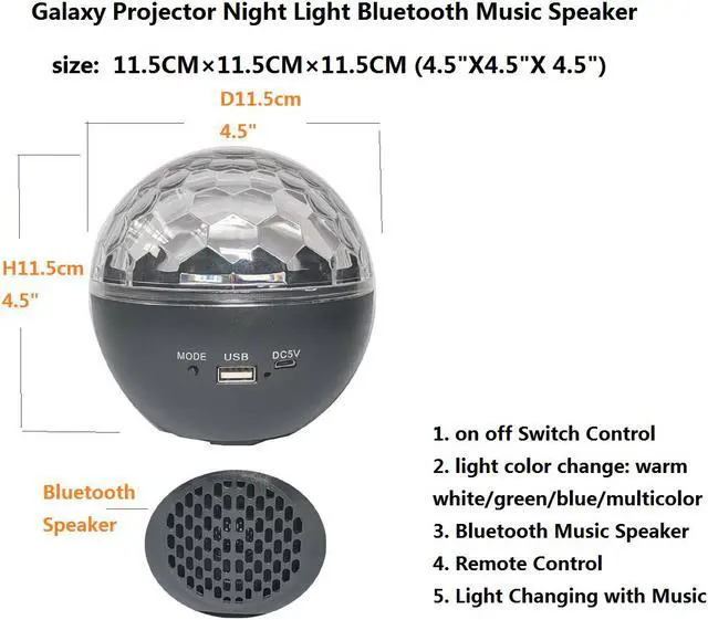 Alt view image 3 of 4 - Galaxy Disco Projector Night Light With Bluetooth Music Speaker Remote Control Rotating Stage Light For Bedroom Party Celebration Home Decor Starry Projector Strobe Light Dancing With Sound