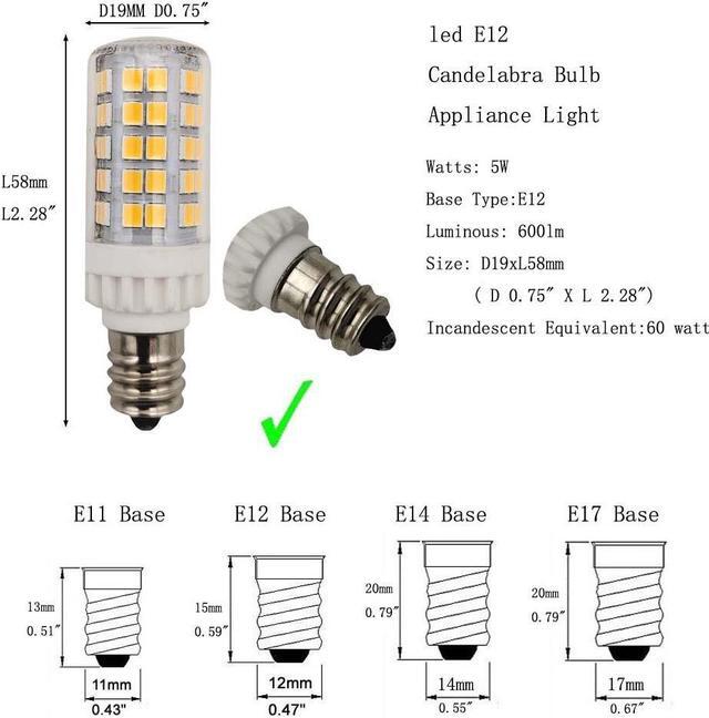 Alt view image 2 of 7 - QLEE Led E12 Candelabra Bulb 5w 600lm Salt Rock Lamp Appliance Refrigerator Light Replacement 60 Watt C7 Incandescent Bulb T2 Halogen Chandelier Ceiling Fan  Lighting 120v 4 Pack,3000k