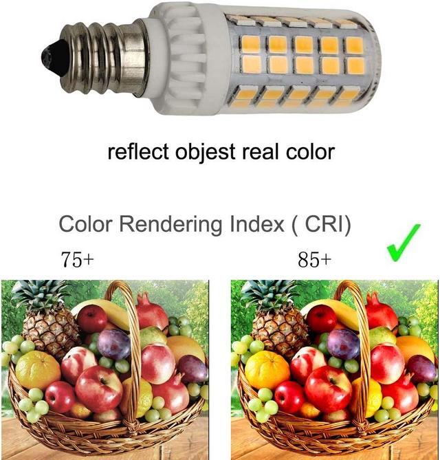 Alt view image 4 of 7 - QLEE Led E12 Candelabra Bulb 5w 600lm Salt Rock Lamp Appliance Refrigerator Light Replacement 60 Watt C7 Incandescent Bulb T2 Halogen Chandelier Ceiling Fan  Lighting 120v 4 Pack,3000k