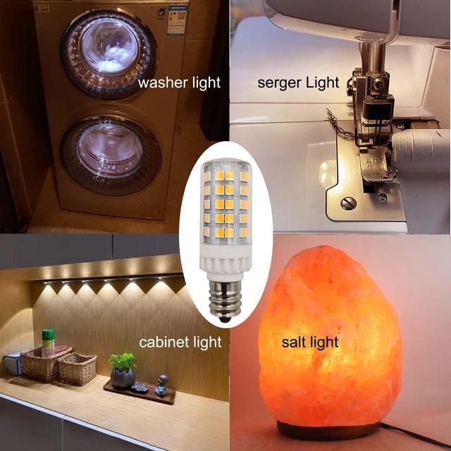 Alt view image 6 of 7 - QLEE Led E12 Candelabra Bulb 5w 600lm Salt Rock Lamp Appliance Refrigerator Light Replacement 60 Watt C7 Incandescent Bulb T2 Halogen Chandelier Ceiling Fan  Lighting 120v 4 Pack,3000k