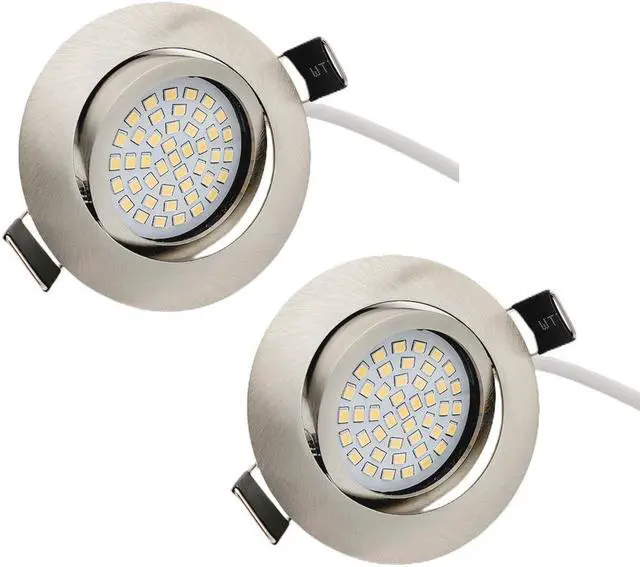 Main image of QLEE Dimmable Downlight 3 Way LED Light 10 30 60 W Equivalent LED Can Lights Eyeball Retrofit Framce Gimbal 3 Inch Recessed Lights 6W 4000K Natural Light Angled Adjustable Ceiling Light 2 Pack