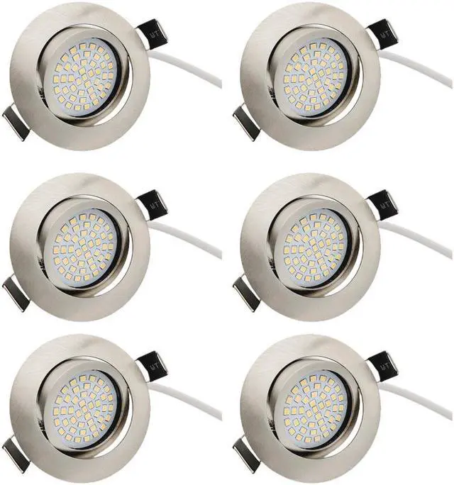Main image of QLEE Eyeball Dimmable 3 Way LED Light Downlight 3 Inch Gimbal Led Recessed Light 6w 4000k Temperature Rotatable Led Retrofit Downlight Gimbal For Ceiling With Housing Clips 6 Pack