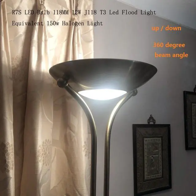 Alt view image 5 of 7 - QLEE LED R7S Bulbs 12 Watt Halogen Bulbs R7S T3 118mm 150W 120V J Type 4.65 inch Double Ended Light Bulb Daylight for Landscape Lights Work Security Outdoor Wall Flood Light Bulbs 2 Pack 5000k