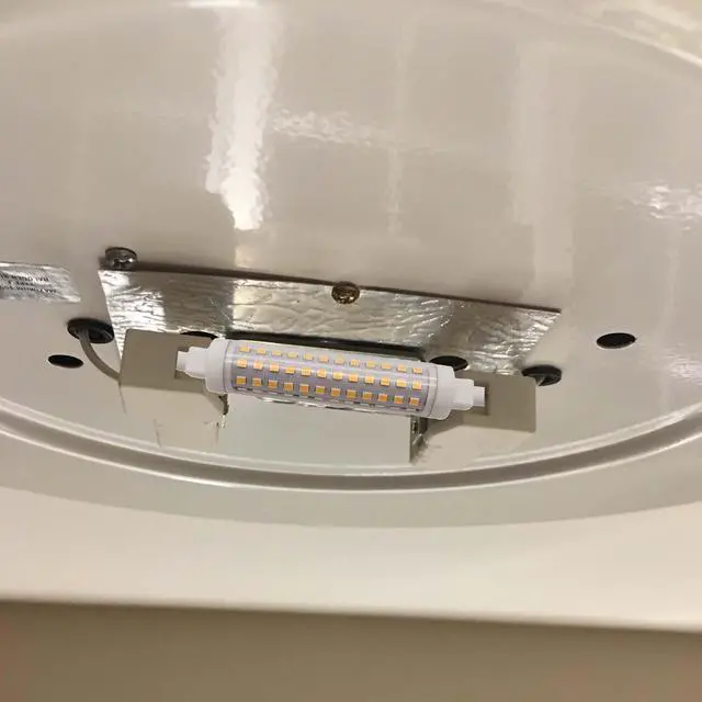 Alt view image 6 of 7 - QLEE LED R7S Bulbs 12 Watt Halogen Bulbs R7S T3 118mm 150W 120V J Type 4.65 inch Double Ended Light Bulb Daylight for Landscape Lights Work Security Outdoor Wall Flood Light Bulbs 2 Pack 5000k