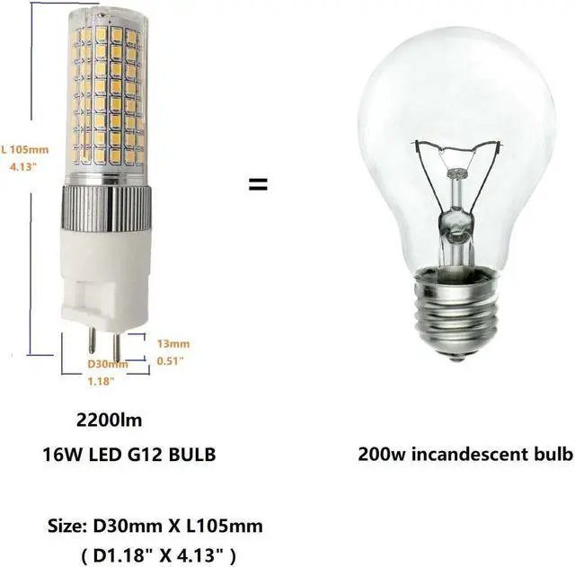 Alt view image 5 of 7 - QLEE G12 Led Lights 16w Ceramic Corn Light G12 Led Bulb 4000k Natural White Equivalent 200 Watt Incendescent Lamp Halogen Bulb 2 Pin Ceilling Light Downlight Shopping Mall Light 1 PACK