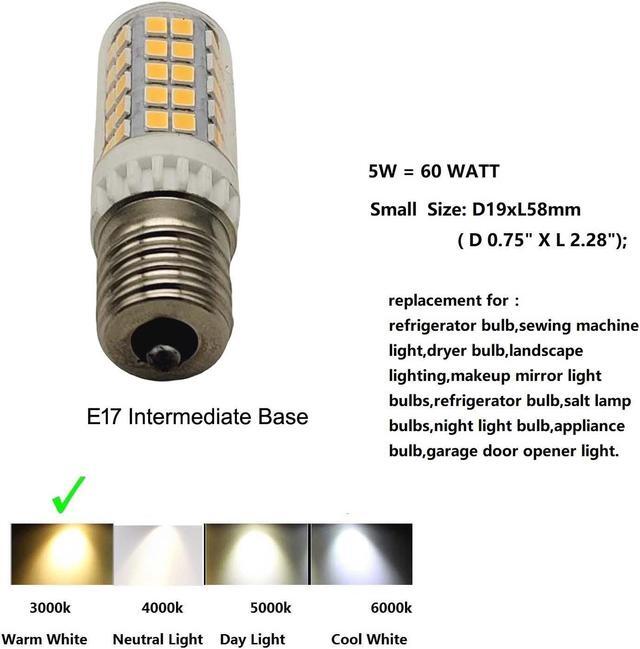 Alt view image 3 of 7 - QLEE E17 Led Bulb Microwave Oven Light Equivalent 60w Incandescent Warm White Appliance Light For 40w - 60w type B Candelabra Bulb Dryer Range Hood Refrigerator Sewing Machine Lighting 4 Pack 3000K