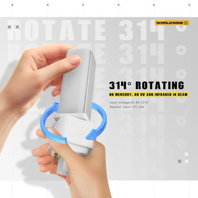 Alt view image 6 of 7 - QLEE Gx24q 4 Pin LED Light Bulb PL-C Retrofit Replacement Compact Fluorescent Light Bulb 13W G24q-2 Gx24q-3 660 Lm 314° Free Rotate Horizontal Recessed G24q Green Bulb Warm White Light 2 Pack