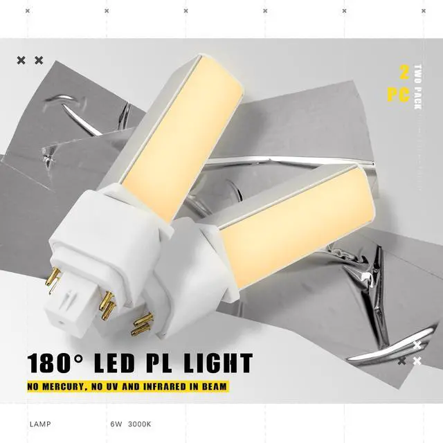 Alt view image 5 of 7 - QLEE Gx24q 4 Pin LED Light Bulb PL-C Retrofit Replacement Compact Fluorescent Light Bulb 13W G24q-2 Gx24q-3 660 Lm 314° Free Rotate Horizontal Recessed G24q Green Bulb Warm White Light 2 Pack