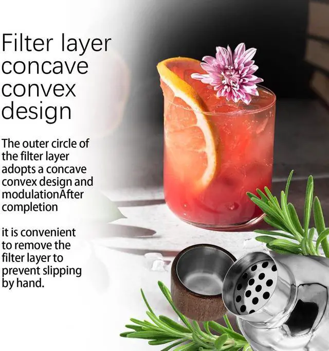 Alt view image 7 of 7 - QLEE 6 PCS Bar Tool Set Stainless Steel Cocktail Shaker Kit With Muddler, Double Jigger, Mixing Spoon, Strainer & Matte Round Stand Bartender Essentials Barware For Home Bar Party & Celebration