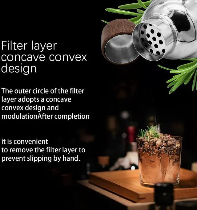 Alt view image 7 of 7 - QLEE 6PCS Bartending Set With 550ml Cocktail Shaker Muddler Double Jigger Bar Spoon Strainer & Matte Stand Stainless Steel Barware Tools For Home & Professional Cocktail Mixing Party Club Pub