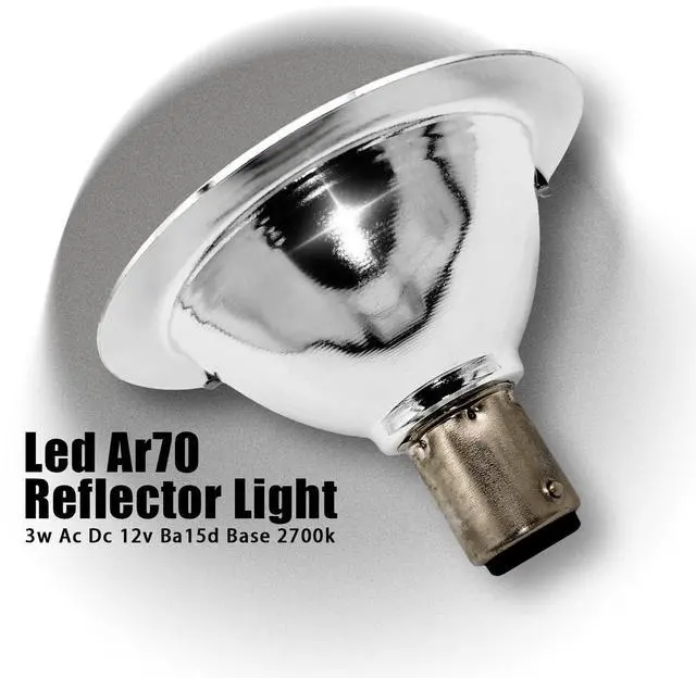 Alt view image 5 of 7 - QLEE 2 Pack Led Ar70 Reflector Light 3w Ac Dc 12v Ba15d Base 2700k Warm White Spotlight Equivalent 25w Halogen Bulbs Indoor Outdoor Home Office Commercial Track Lamp 24°Beam