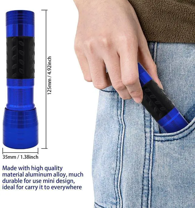 Alt view image 3 of 7 - QLEE Led UV Flashlight Torch 14leds Mini Portable Ultraviolet Lamp 365nm-395nm Gel Nail Curing Uv Light Linterna Lampe Torche Adhesive Flashlight Ultraviolet Lamps (1 Pack)