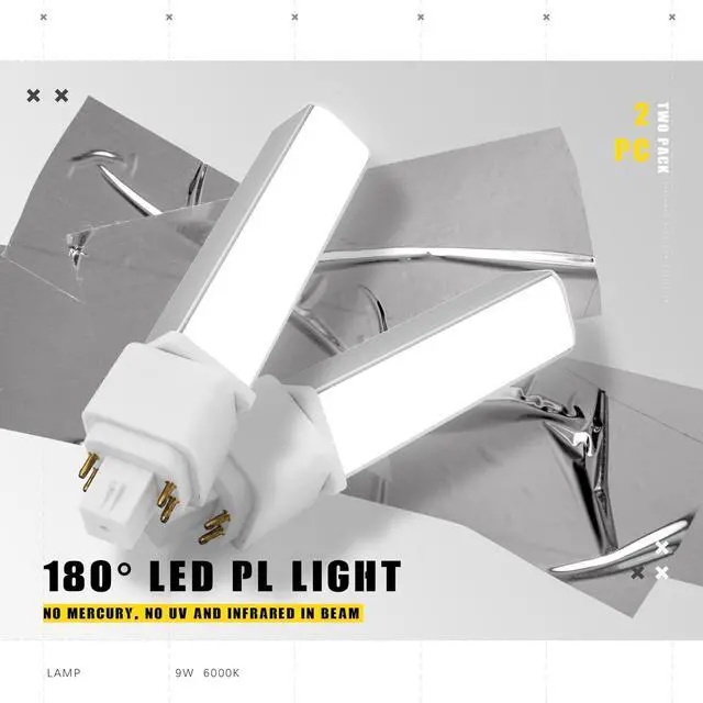Alt view image 5 of 7 - QLEE Gx24q 4pin light bulb Retrofit GX24 LED PL-C Recessed Lamp Replacement Conventional 18W 4P G24Q-2 Gx24q-3 G24q-1 1400 Lm 314° RotateG24q Green bathroom Bulb 6000k 2 Pack Bypass Ballast