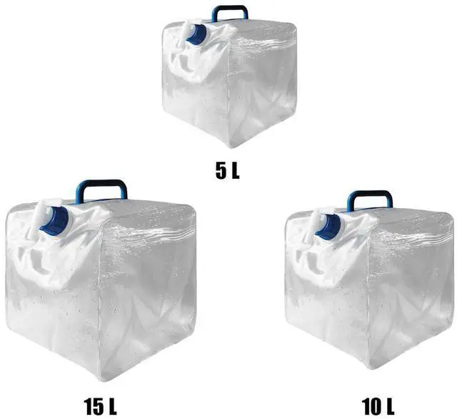 Main image of QLEE 2.64 Gallon Pvc Collapsible Water Container Bag With Screw Cap Square Shape Camping Water Storage Cube Jug Tank For Emergency Camping Outdoor Hiking Picnic Beach Jugs With Caps