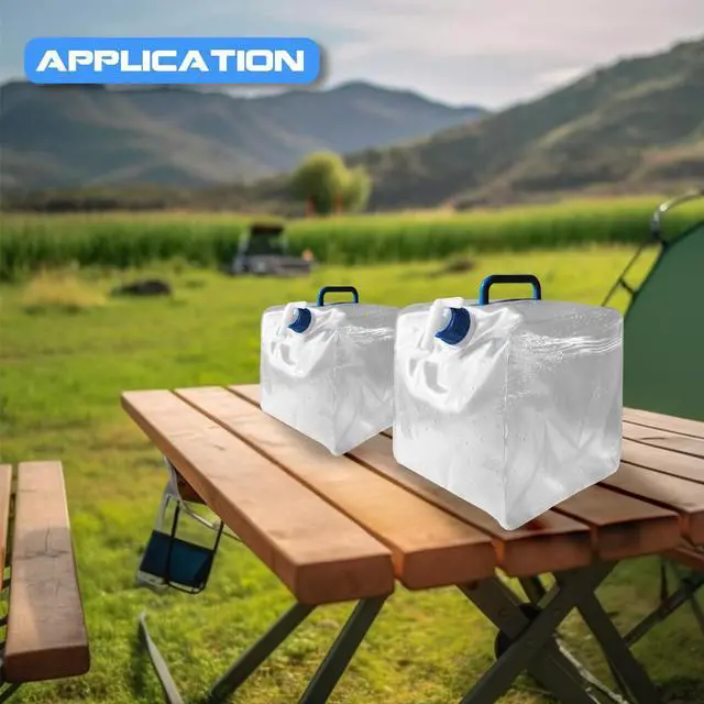 Alt view image 6 of 7 - QLEE 2.64 Gallon Pvc Collapsible Water Container Bag With Screw Cap Square Shape Camping Water Storage Cube Jug Tank For Emergency Camping Outdoor Hiking Picnic Beach Jugs With Caps