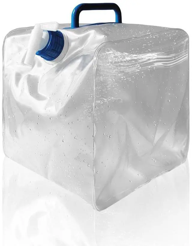 Alt view image 3 of 7 - QLEE 2.64 Gallon Pvc Collapsible Water Container Bag With Screw Cap Square Shape Camping Water Storage Cube Jug Tank For Emergency Camping Outdoor Hiking Picnic Beach Jugs With Caps
