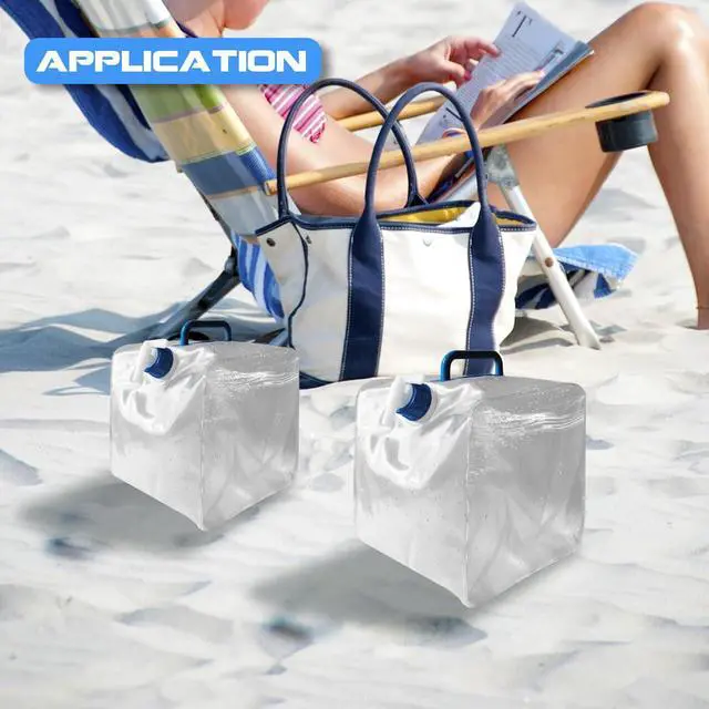 Alt view image 5 of 7 - QLEE 2.64 Gallon Pvc Collapsible Water Container Bag With Screw Cap Square Shape Camping Water Storage Cube Jug Tank For Emergency Camping Outdoor Hiking Picnic Beach Jugs With Caps