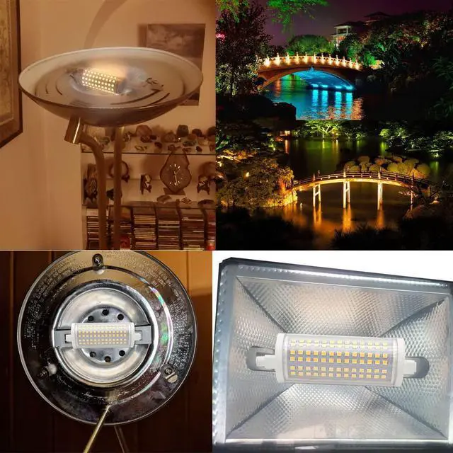 Alt view image 5 of 7 - QLEE R7s Led Bulb 118mm 30w Dimmable Bulbs Led Halogen Replacement 300 Watt J Type Double Ended T3 R7s Base 300w Equivalent Floodlight For Garage Lighting Floor Standing Light 3000k