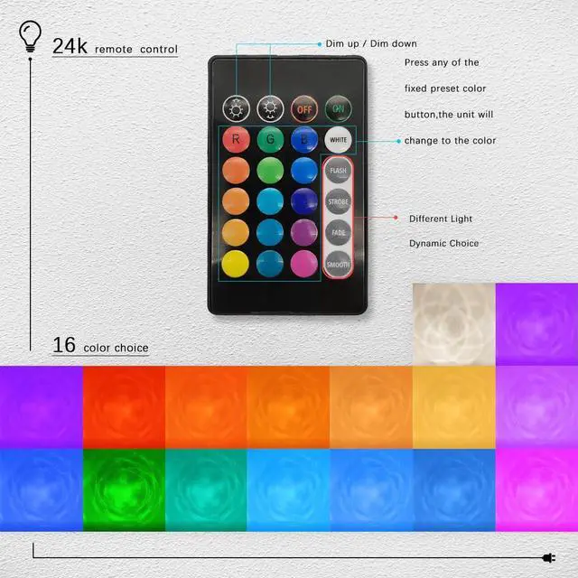 Alt view image 4 of 7 - QLEE Led Nebula Cloud Projector Bulb For Ceiling A60 Relax E27 Rgbw 6w 16 Color Changing Sleep Light Bulb For Christmas Celebration Party Bedroom Decoration Remote Control Hue Light