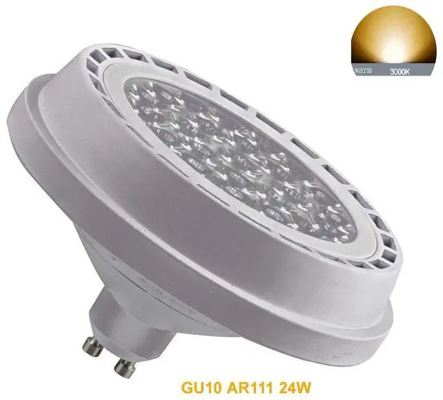 Alt view image 3 of 7 - QLEE 24w AR111 GU10 Led Spotlight Track Down Reflector Lights Bulb 24°Beam Warm White 3000k SMD 24LEDs AC 110V 2100Lm QR111 ES111 For 200w Halogen Replacement (3000k warm light)