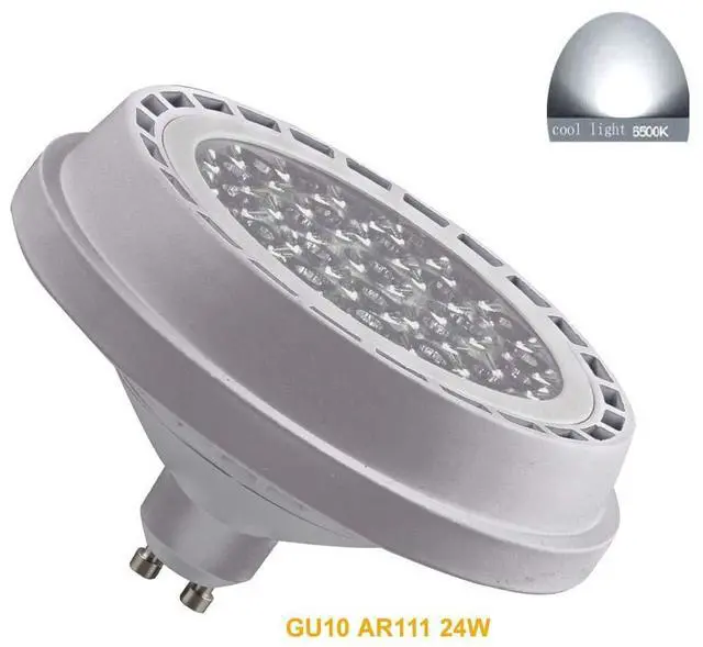 Alt view image 3 of 7 - QLEE 24w AR111 GU10 Led Spotlight Track Down Reflector Lights Bulb 24°Beam 6000k Daylight AC 110V 2100Lm QR111 ES111 For 200w Halogen Replacement Landscape Light