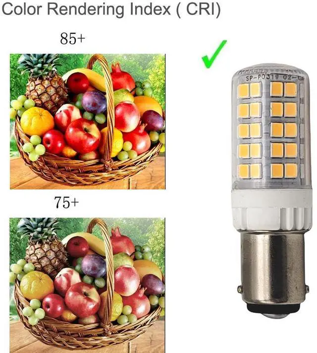 Alt view image 4 of 6 - QLEE LED Sewing Machine Bulb BA15D Double Contact Bayonet Base 5w 600lm Refrigerator Light Replacement 60 Watt S6 C7 Bulb T3 T4 JD Type Chandelier Light 120v Warm White 4PCS
