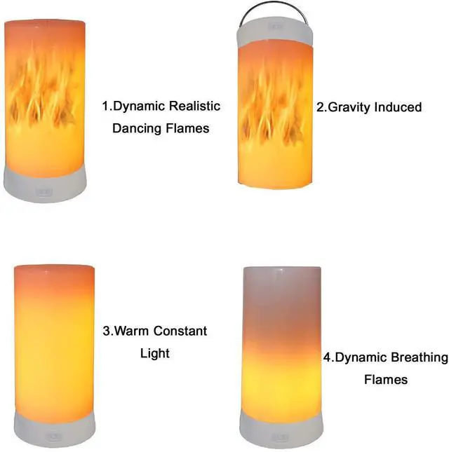 Alt view image 3 of 7 - QLEE Led Flame Effect Lantern Light Usb Rechargeable Flameless Candle 4 Modes Remoted Flickering Mood Light For Holdiday Halloween Christmas Party Bar Decor Birthday Gift (2 Pack)