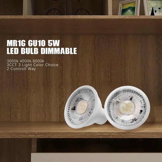 Alt view image 2 of 7 - QLEE Gu10 Led Bulbs Spotlight 3cct Selectable 50w Equivalent Non-dimmable Reflector 60° Beam Angle 6000k 4000k 3000k 2-pin Gu10 Base 5w 600lm For Led Recessed Track Lighting, 6 Pack