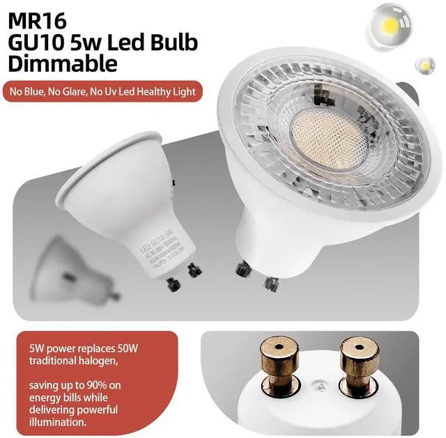 Alt view image 2 of 7 - QLEE Mr16 Led Bulb 3cct Dimmable 50w Equivalent Narrow 60° Beam Selectable Color Temperature 3000k 4000k 6000k Gu10 Base For Recessed Track Lighting Display Vanity, 6 Pack