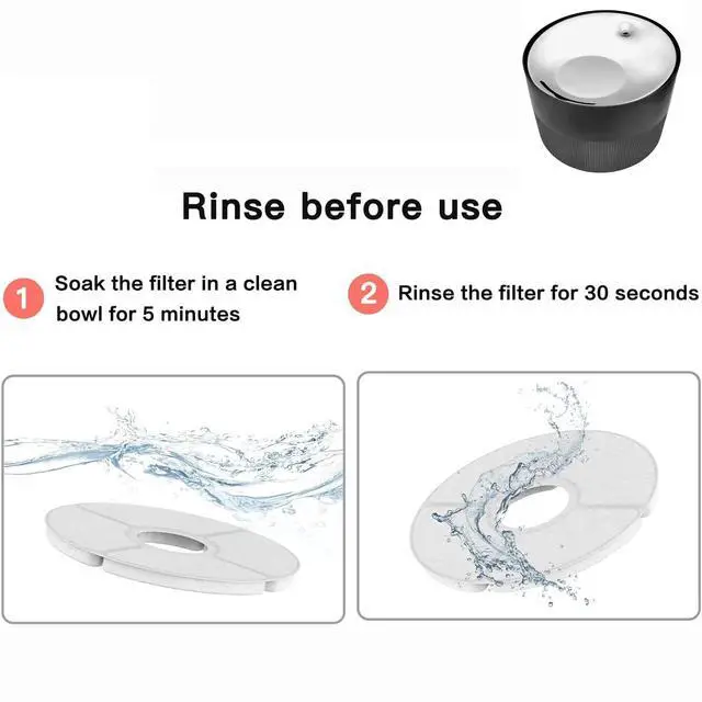 Alt view image 4 of 6 - Cat Fountain Filter 6 PCS, Advanced Replacement Filters for Pet Water Fountains, 3-in-1 System with Activated Carbon, Softens Hard Water, Traps Hair, Improves Water Quality