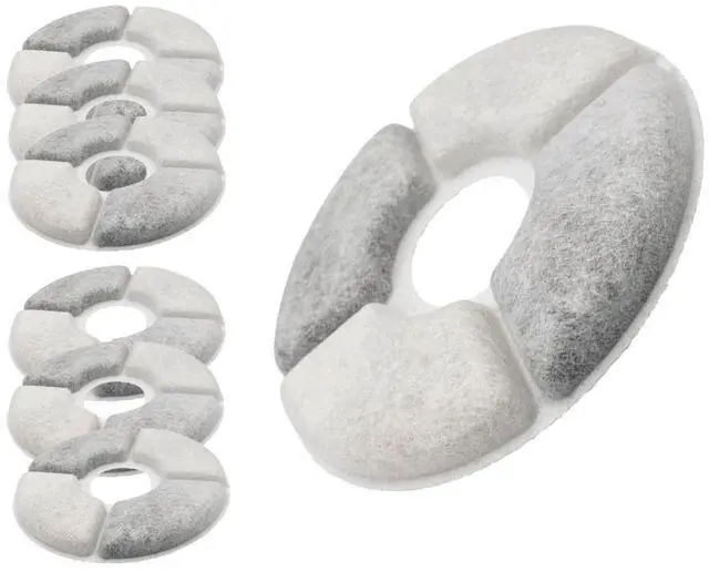 Main image of Cat Fountain Filter 6 PCS, Advanced Replacement Filters for Pet Water Fountains, 3-in-1 System with Activated Carbon, Softens Hard Water, Traps Hair, Improves Water Quality