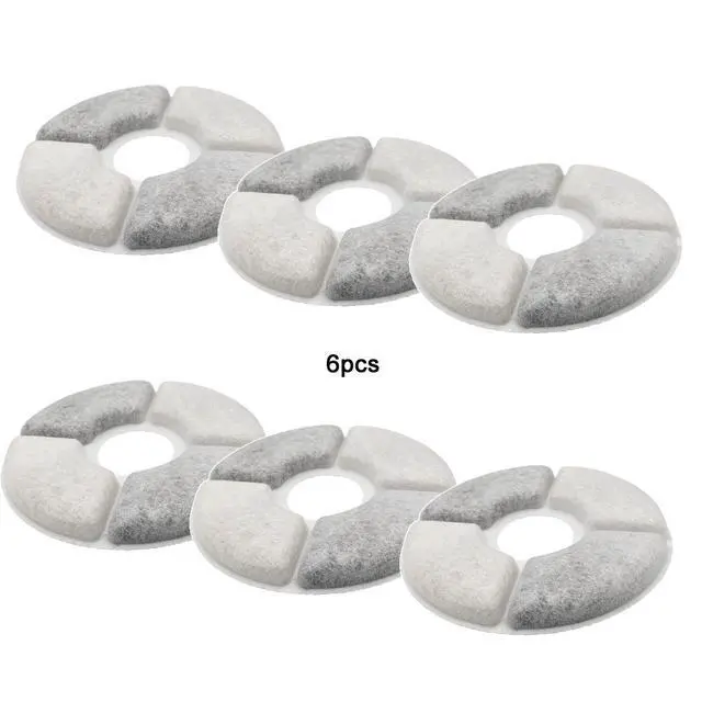 Alt view image 6 of 6 - Cat Fountain Filter 6 PCS, Advanced Replacement Filters for Pet Water Fountains, 3-in-1 System with Activated Carbon, Softens Hard Water, Traps Hair, Improves Water Quality