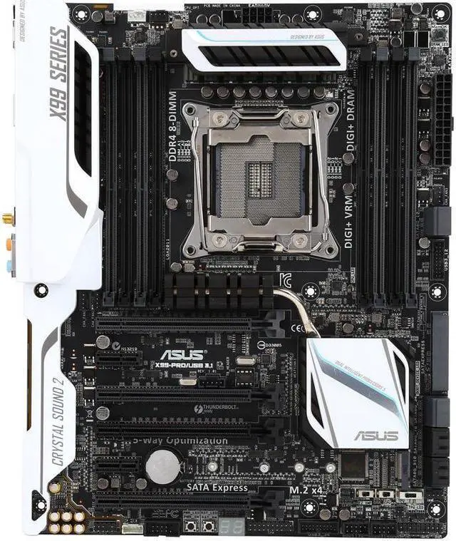 Alt view image 7 of 7 - Asus X99-PRO/USB 3.1 Intel Socket 2011-v3 Class-A ATX Motherboard